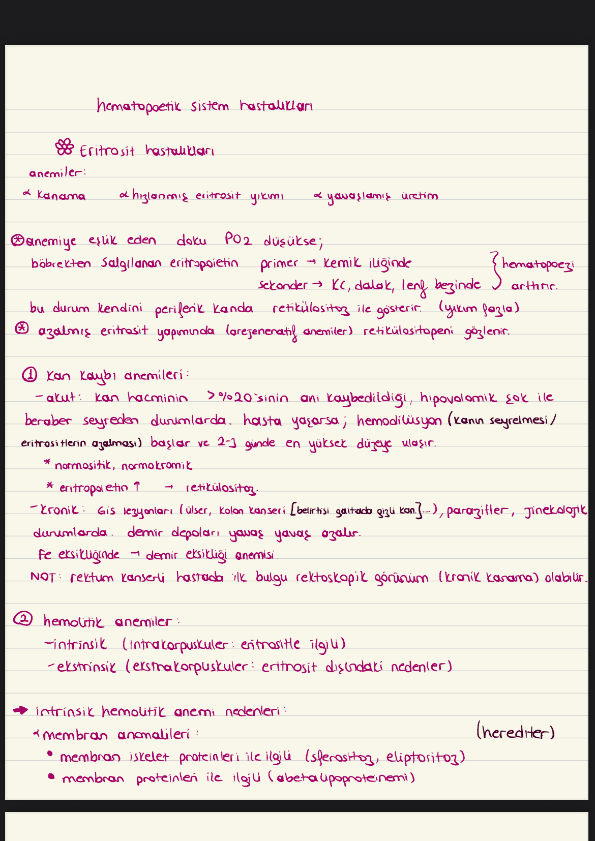 hematopoetik sistem patolojisi